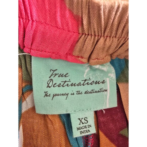 True Destinations floral flared tropical beach pants/ cover up size XS - Picture 7 of 9